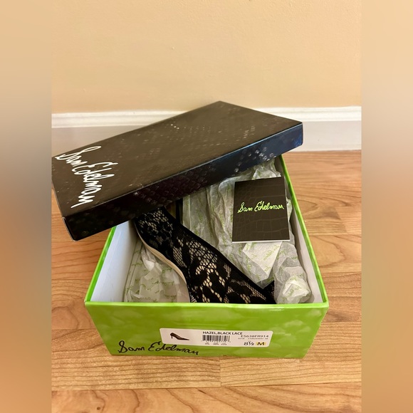 Sam Edelman Hazel Black Lace Heels Size 8.5 - Picture 2 of 5